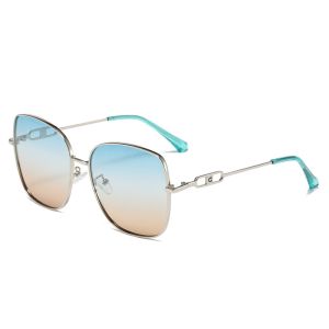 CE Square Ladies Large Sunglasses Metal Frame Flat Top Elastic