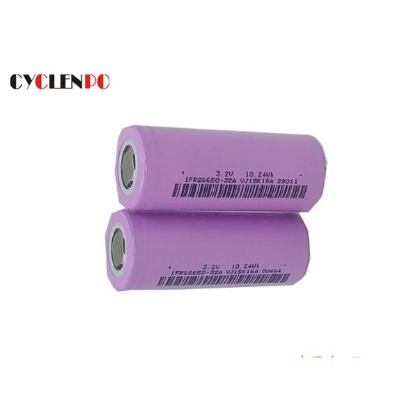 2000 Times Cycles 26650 Rechargeable Battery , Li Phosphate Battery Fast Charging