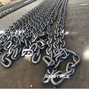 White / Black Welded Studless Mooring Chain , Long Link Mooring Chain