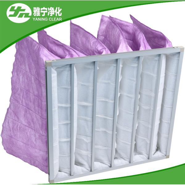 MERV 8-15 Medium Efficiency Pocket Air Filter 3200m³/H Air Volume , Frameless And Framed Bag