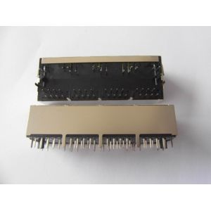 1 x 4 quad port gigabit ethernet magnetics jack RJ45 connector G/Y LED RoHS