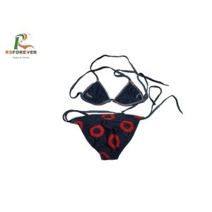 Red Circle Womens Bikini Swimsuits , Drawsting American Apparel Sublimation