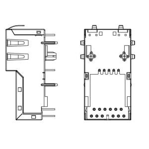 J1V-U2100NL 1000BASE-T VERTICAL RJ45 Ethernet Connector POE TOP ENTRY Y/GG Led
