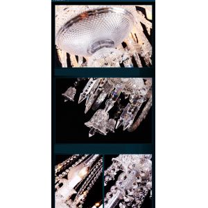 Silver Candle Crystal Chandelier Light With Lampshade （WH-CY-60)