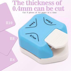 PLC Corner Rounder Punch Hole Punch 3 in 1 4mm 7mm 10mm for Paper Craft DIY