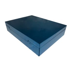 Cheap Large Printed Metal Rectangular Tin Cans With Bottom Rolled In Edge for sale