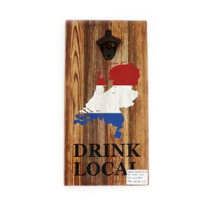 Retro Wall Hanging Bottle Opener Wood / Metal Material MDF With Paper Printing