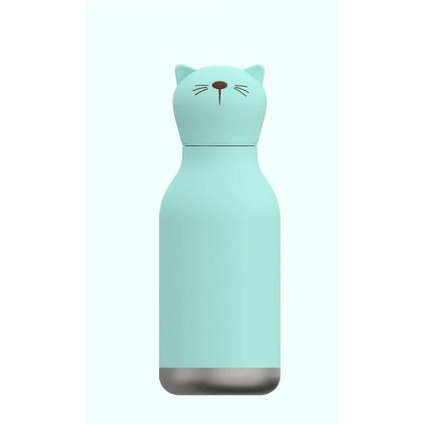 16oz Eco-Friendly Insulated Stainless Steel Water Bottle with Cute Removable Animal Head for Kids and Teens
