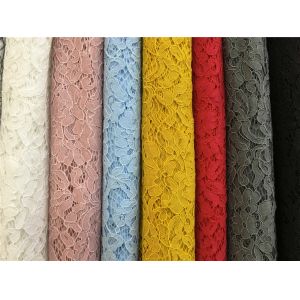 150 CM X 150CM Multi Color Big Flower Eyelash Lace Fabric with kniting cord