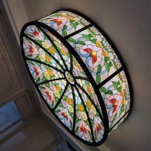China Ceiling Decorative Colored Dome Stained Glass For Religious Settings on sale