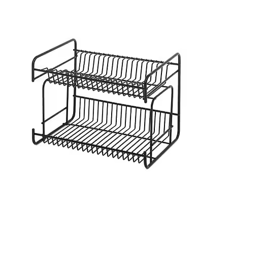 Wall-mounted storage rack for bathroom and toilet, suitable for holding toiletries and washroom supplies.