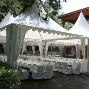 Arabian Style Pagoda Event Tent Canvas Hexagon Gazebo White SGS