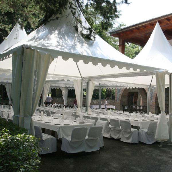 Arabian Style Pagoda Event Tent Canvas Hexagon Gazebo White SGS