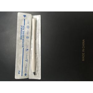 White Handle Bevel Disposable Microblading Pen with Blade 15 cm Length