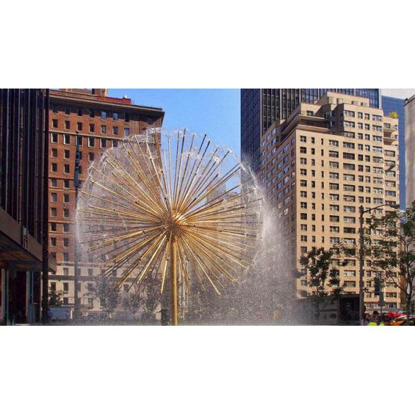 Round LED Dandelion Fountain with Electric Power Source Adjustable Water Flow