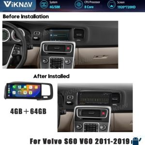 Viknav Car Stereo Radio For Volvo S60 V60 (2011-2019) 8.8 inch GPS Navigation