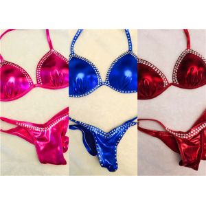 Cheap Stretchable Bikini Fitness Competition Suits Decorated With Spakle Rhiestones for sale