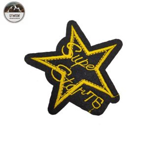 Customized Color Embroidered Star Patches Eco Friendly With Stick Sew On Backing