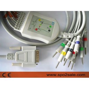 China 2.2+1.2M 10 Lead EKG Cable For Cardioline ECG 100 Electrocardiograph on sale