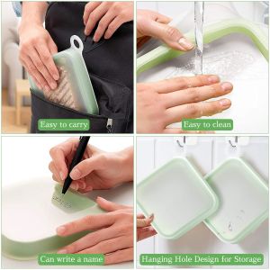 Microwave And Dishwasher Safe Silicone Sandwich Container For Lunch Boxes