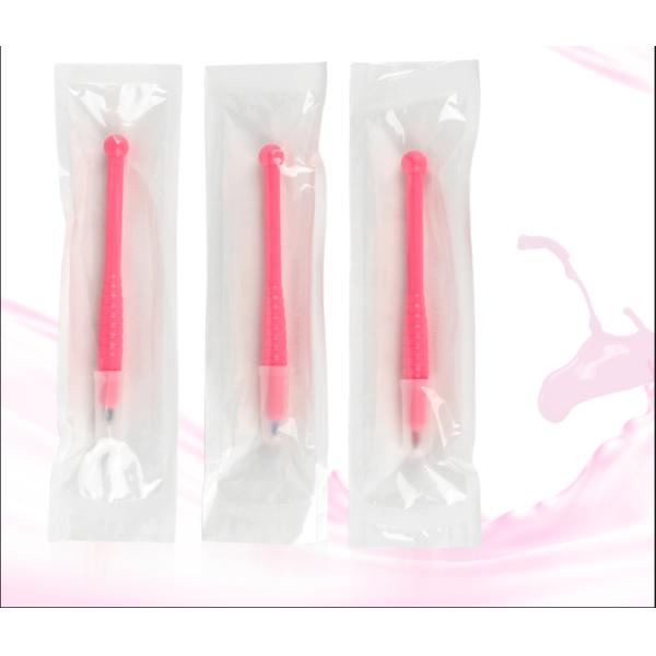 Pink Disposable Manual Pen For Semi Permanent Makeup with Flaecible Blades