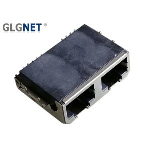 Through Hole Magnetic RJ45 Connector Jack Tab Up 1G Without LED Supports PIP