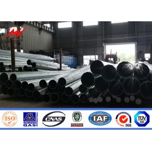 Q235 Q345 Q460 69kv Galvanized Steel Pole , Power Transmission Line Pole