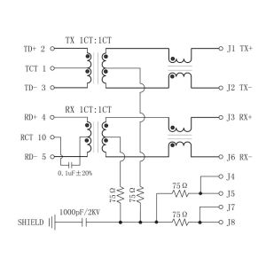 JFM24U1x-21U6 | LPJU5016B0NL RJ45 Modular Jack Over Stacked USB