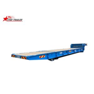 Container Delivery 40ft Gooseneck Roro Trailer For Loose Cargo On Roro Ship
