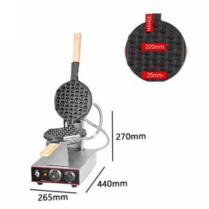 Stainless Steel Non-stick Mini Heart Shape Cone Bubble Waffle Maker for Snack