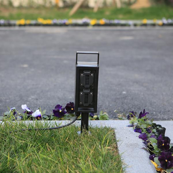 Outdoor Garden In-ground Lawn Plug-in Electrical Power Sockets Outlet Stake 10A AC250V