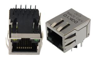 China Shielded Gigabit ehternet RJ45 PCB Connector with Transformer RJ45 Network socket on sale