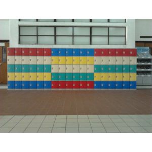 Four Tier Green Plastic School Lockers H1810 * W310 * D460mm With Clover Keyless