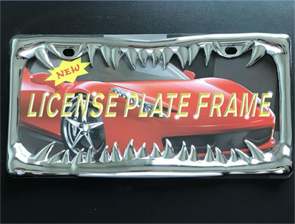 Quality Crocodile Mouth Style Metal License Plate Frames Crack And Corrosion Resistant wholesale