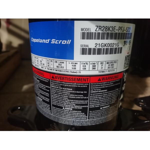 12HP R22 Oil Copeland AC Compressor Hermetic Scroll Compressor ZB88KQ-TFD-550