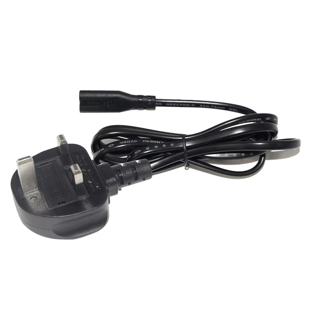 UK 3-Pin to C7 Power Cord 1.8m with 13A Fuse Black