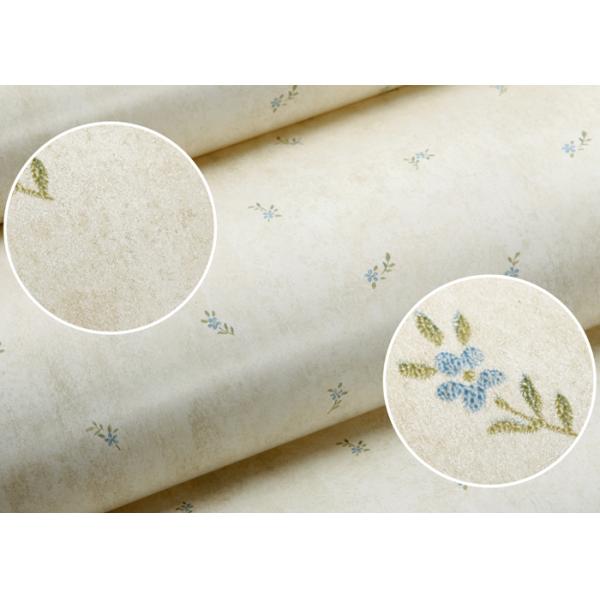 Non Woven Rustic Floral Wallpaper With Printed Surface Technics , Asian Style