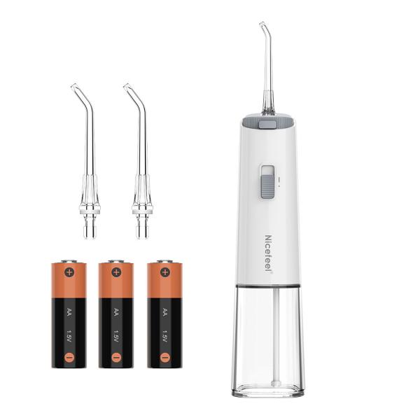Quality Three Dry Batteries Rechargeable Dental Water Flosser With Tongue Scraper wholesale