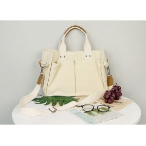 Women'S Multi Pocket Canvas Bag Compact Customized Design Multipurpose