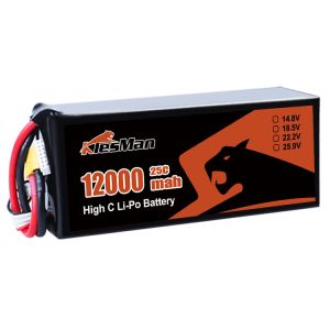 23.1V Lithium Polymer High Voltage FPV Drone Battery 6S 12000mAh 30C 70C with XT60 Connector