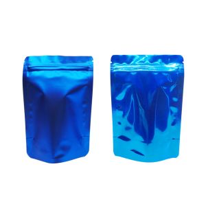 China Blue Zipper Seal Height 40cm Aluminium Foil Packaging Bags on sale