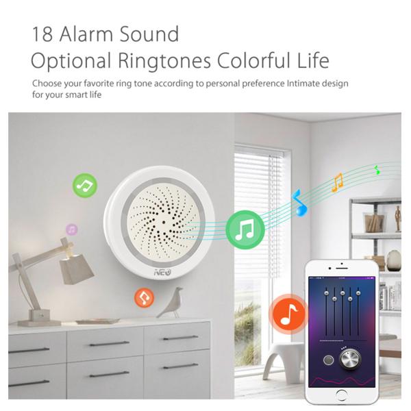 Wi-Fi USB Power Supply Siren Alarm Linkage Other Sensors(NAS-AB02W)