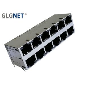 DIP Mounting Magnetic RJ45 Connector 1G Integrated 2x6 Stacked ICM For Wed