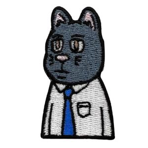 Cheap Cute Mr Wolf 5 Color Embroidered Custom Patch Twill Fabric With Embroidery Border for sale