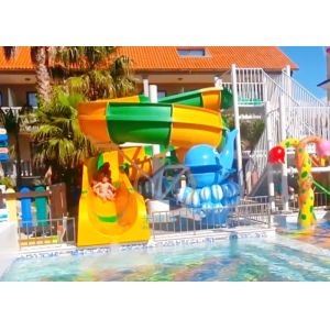 Colorful Fiberglass Spiral Water Slide With Pool Easy Installation