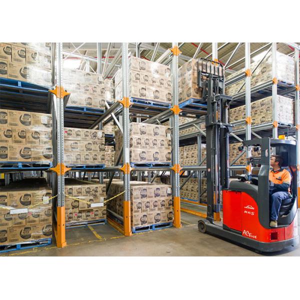 Forklift Drive In Pallet Racking Powder Coated 2-6 Adjustable Layers Easy