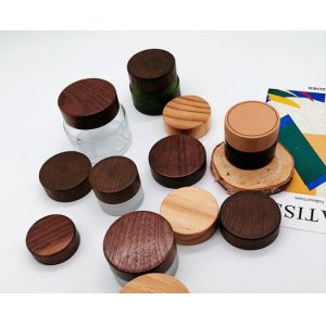 50g Face Cream Recycled Cosmetic Glass Jar With Bamboo Cap