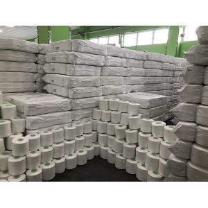 Raw White Spun Style Polyester Sewing Thread Colorful 20S/3 For Dyeing