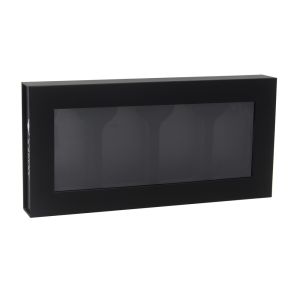 Cheap Custom Luxury Black Magnetic Gift Box With Window for sale