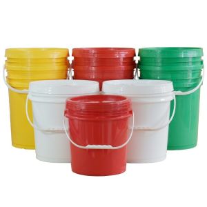5 Gallon White Plastic Buckets With Lid Plastic-Paint-Bucket For Your Production